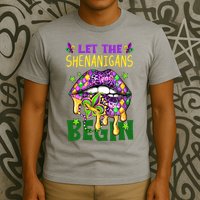 Let The Shenanigans Begin Mardi Gras Lips T-Shirt