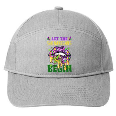 Let The Shenanigans Begin Mardi Gras Lips 7-Panel Snapback Hat