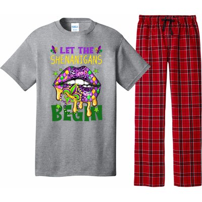 Let The Shenanigans Begin Mardi Gras Lips Pajama Set