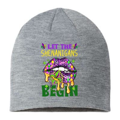 Let The Shenanigans Begin Mardi Gras Lips Sustainable Beanie