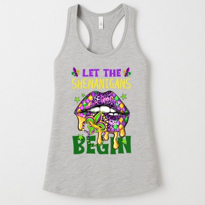 Let The Shenanigans Begin Mardi Gras Lips Womens Tank Top