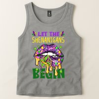 Let The Shenanigans Begin Mardi Gras Lips Tank Top