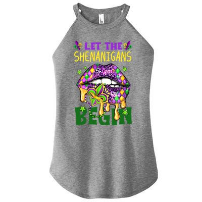 Let The Shenanigans Begin Mardi Gras Lips Women's Perfect Tri Rocker Tank