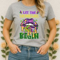Let The Shenanigans Begin Mardi Gras Lips Womens T-Shirt