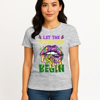 Let The Shenanigans Begin Mardi Gras Lips Womens T-Shirt
