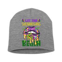 Let The Shenanigans Begin Mardi Gras Lips Short Acrylic Beanie