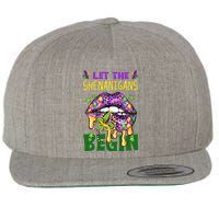 Let The Shenanigans Begin Mardi Gras Lips Wool Snapback Cap