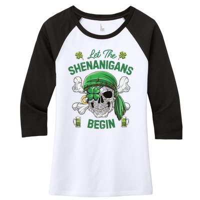 Let The Shenanigans Begin Women's Tri-Blend 3/4-Sleeve Raglan Shirt