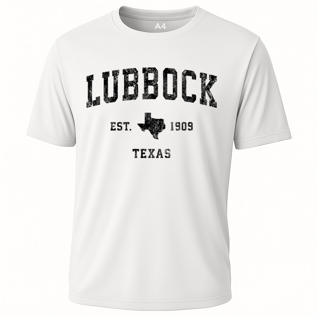 Lubbock Texas Tx Vintage Established Athletic Sports Design Cooling Performance Crew T-Shirt