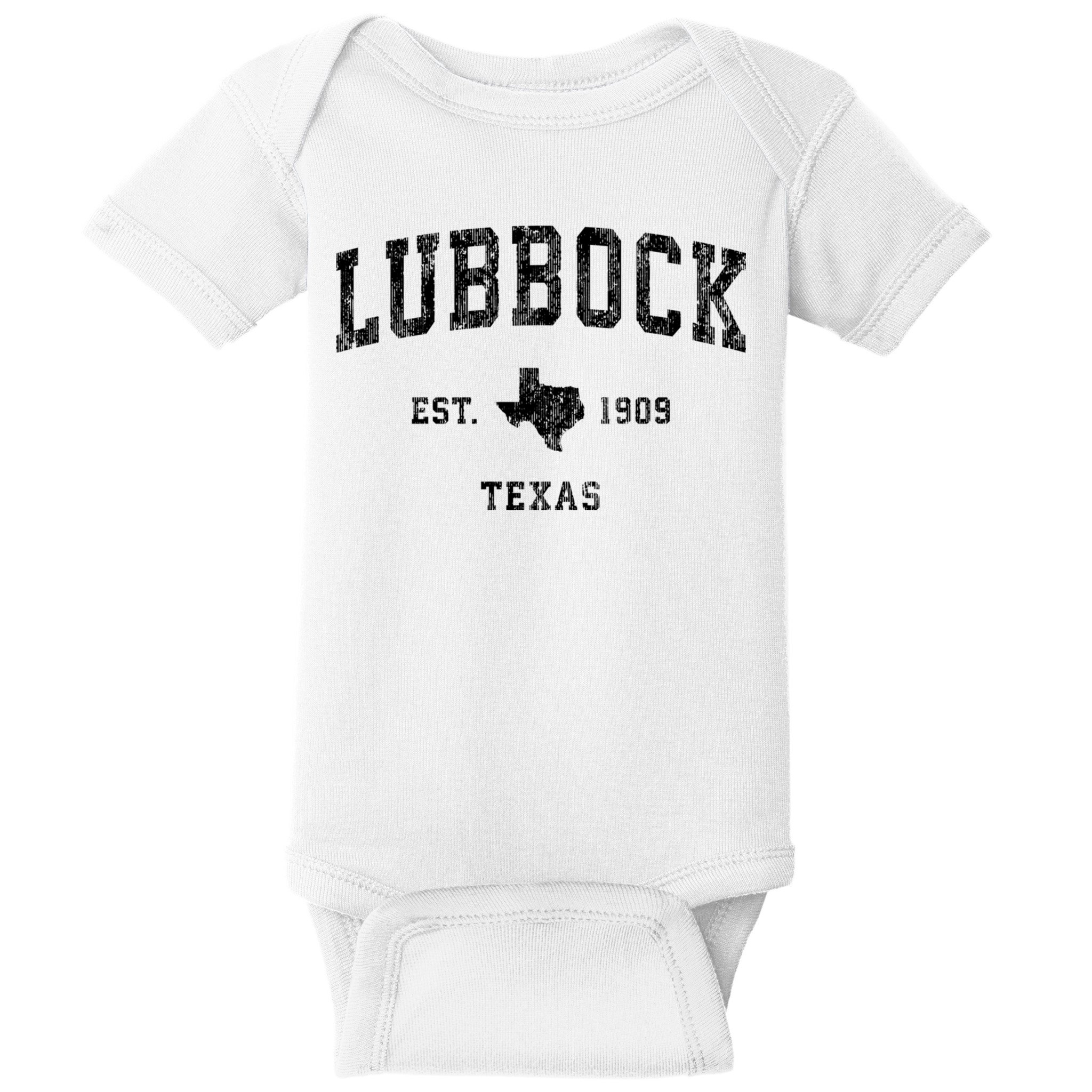 Lubbock Texas Tx Vintage Established Athletic Sports Design Baby Bodysuit
