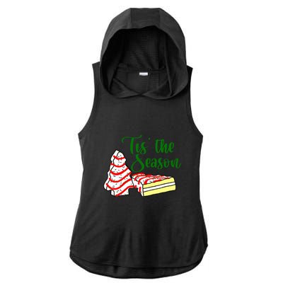 Little Tis' The Season Christmas Tree Cakes Debbie Becky Jen TShirt Ladies PosiCharge Tri-Blend Wicking Draft Hoodie Tank