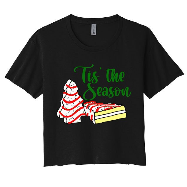 Little Tis' The Season Christmas Tree Cakes Debbie Becky Jen TShirt Crop Top