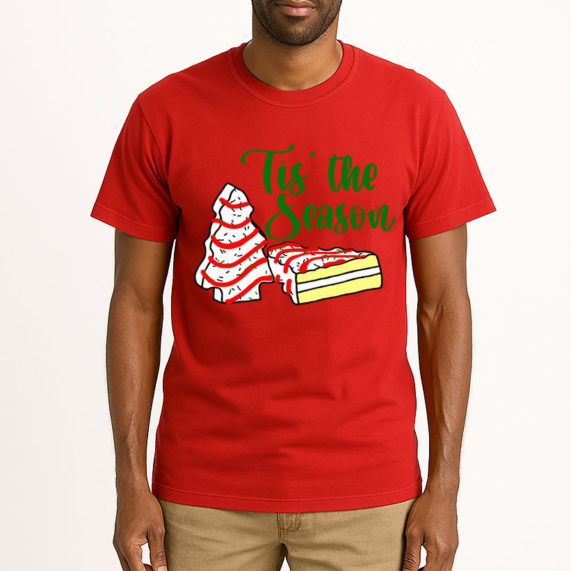 Little Tis' The Season Christmas Tree Cakes Debbie Becky Jen TShirt Tall T-Shirt