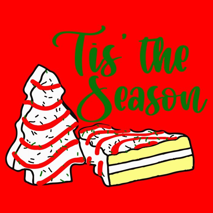 Little Tis' The Season Christmas Tree Cakes Debbie Becky Jen TShirt Tall T-Shirt