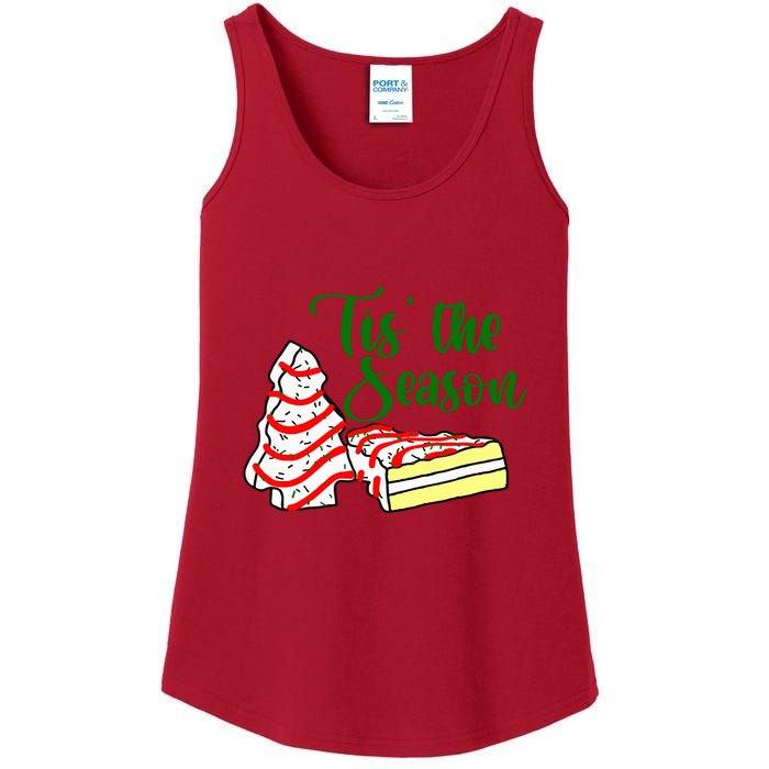 Little Tis' The Season Christmas Tree Cakes Debbie Becky Jen TShirt Ladies Essential Tank