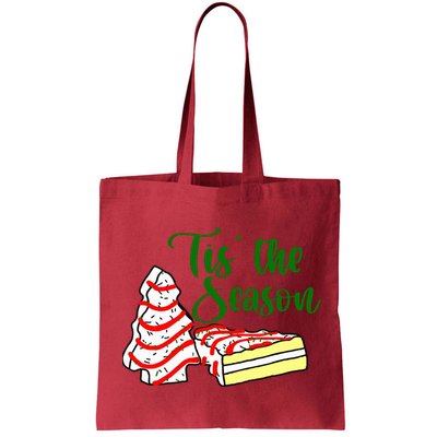 Little Tis' The Season Christmas Tree Cakes Debbie Becky Jen TShirt Bag