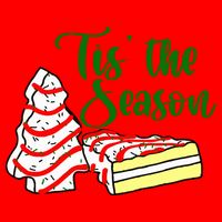 Little Tis' The Season Christmas Tree Cakes Debbie Becky Jen TShirt Bag