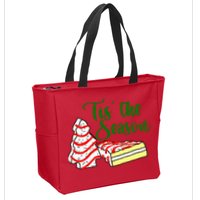 Little Tis' The Season Christmas Tree Cakes Debbie Becky Jen TShirt Zip Tote Bag