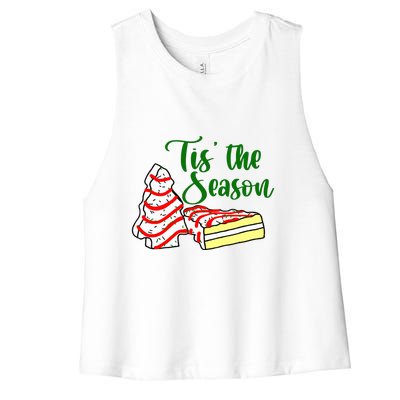 Little Tis' The Season Christmas Tree Cakes Debbie Becky Jen TShirt Women's Racerback Cropped Tank