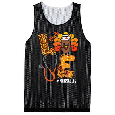 Love Turkey Thanksgiving Nurse Life Fall Mesh Reversible Basketball Jersey Tank