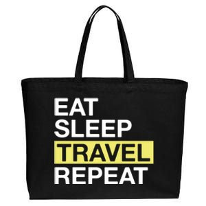 Love To Travel Eat Sleep Travel Repeat Traveler Gift Cotton Canvas Jumbo Tote