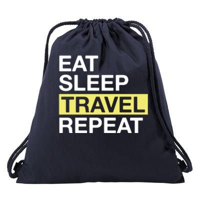 Love To Travel Eat Sleep Travel Repeat Traveler Gift Drawstring Bag