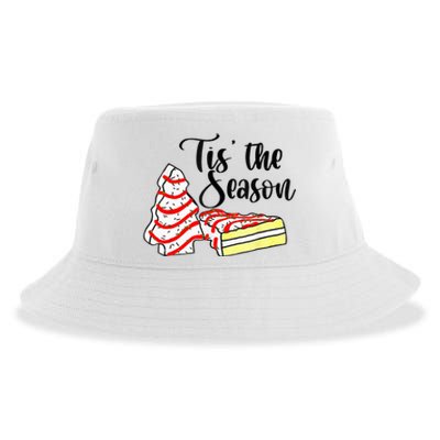 Little Tis The Season Christmas Tree Cakes Debbie Becky Jen Sustainable Bucket Hat