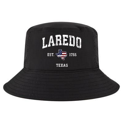Laredo Texas Tx Vintage American Flag Sports Design Cool Comfort Performance Bucket Hat