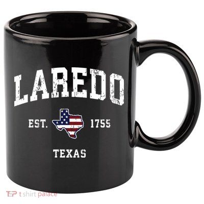 Laredo Texas Tx Vintage American Flag Sports Design 11oz C Handle Ceramic Mug