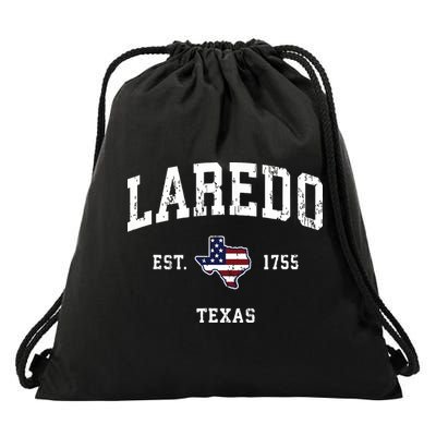 Laredo Texas Tx Vintage American Flag Sports Design Drawstring Bag
