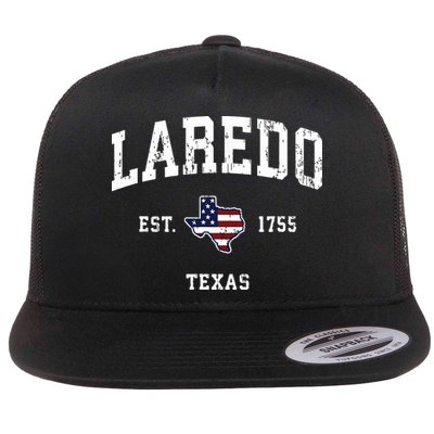 Laredo Texas Tx Vintage American Flag Sports Design Flatbill Hat