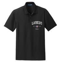 Laredo Texas Tx Vintage American Flag Sports Design Dry Zone Grid Polo