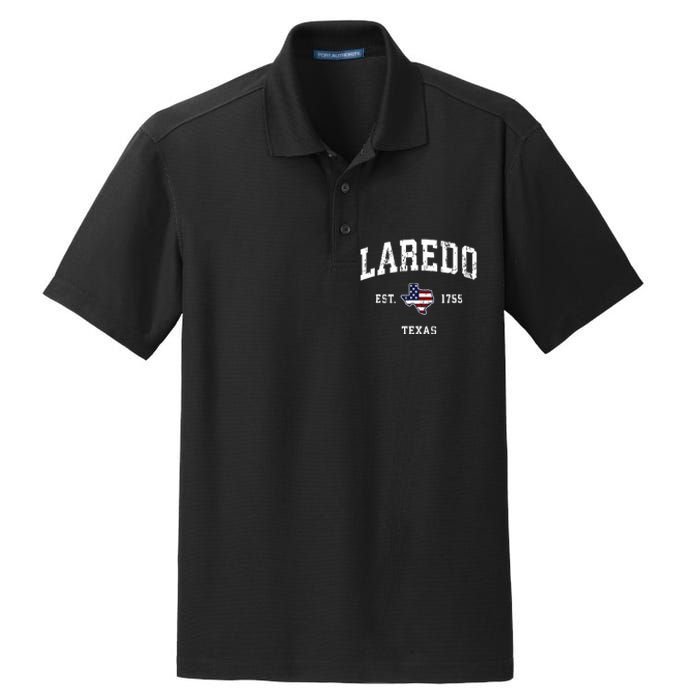 Laredo Texas Tx Vintage American Flag Sports Design Dry Zone Grid Polo