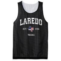 Laredo Texas Tx Vintage American Flag Sports Design Mesh Reversible Basketball Jersey Tank