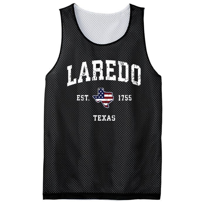 Laredo Texas Tx Vintage American Flag Sports Design Mesh Reversible Basketball Jersey Tank