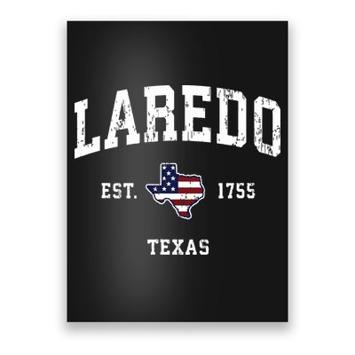 Laredo Texas Tx Vintage American Flag Sports Design Poster