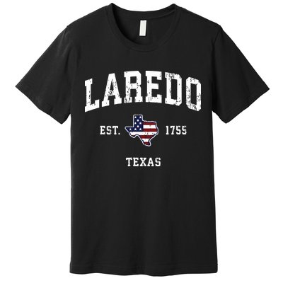 Laredo Texas Tx Vintage American Flag Sports Design Premium T-Shirt