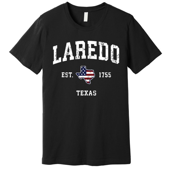 Laredo Texas Tx Vintage American Flag Sports Design Premium T-Shirt