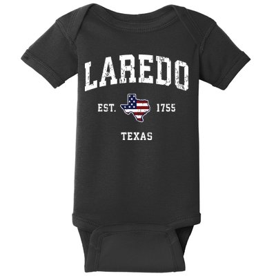 Laredo Texas Tx Vintage American Flag Sports Design Baby Bodysuit