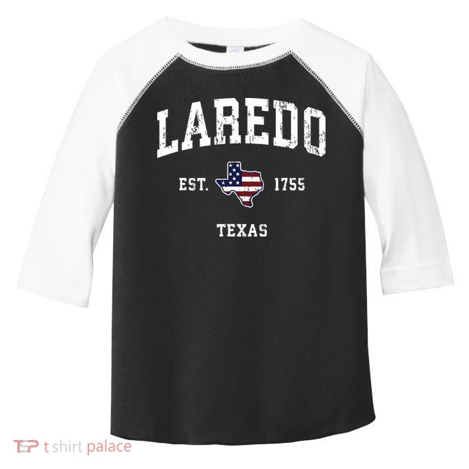 Laredo Texas Tx Vintage American Flag Sports Design Toddler Fine Jersey T-Shirt