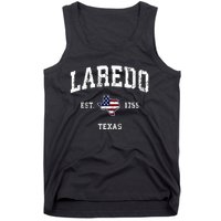 Laredo Texas Tx Vintage American Flag Sports Design Tank Top