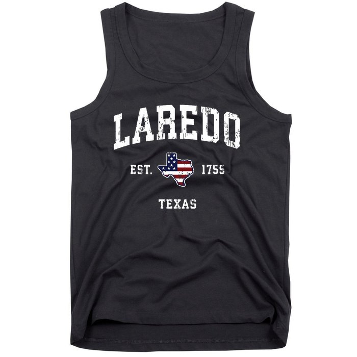 Laredo Texas Tx Vintage American Flag Sports Design Tank Top