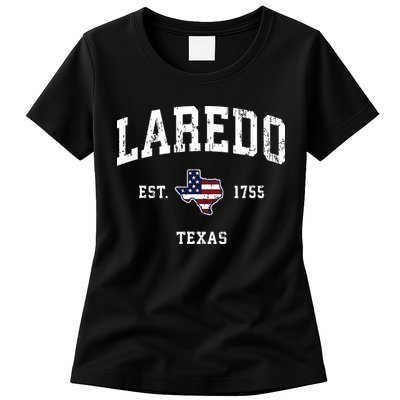 Laredo Texas Tx Vintage American Flag Sports Design Womens T-Shirt