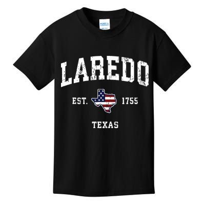Laredo Texas Tx Vintage American Flag Sports Design Kids T-Shirt