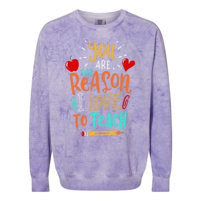 Love To Teach Positive Affirmation Kind Motivational Teacher Colorblast Crewneck Sweatshirt