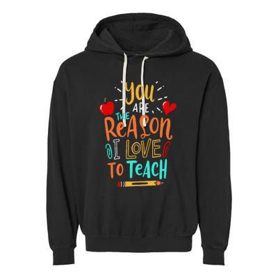 Love To Teach Positive Affirmation Kind Motivational Teacher Garment-Dyed Fleece Hoodie