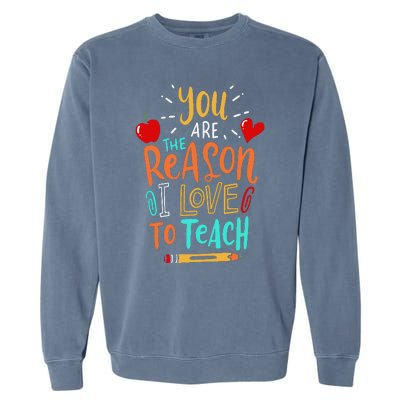 Love To Teach Positive Affirmation Kind Motivational Teacher Garment-Dyed Sweatshirt