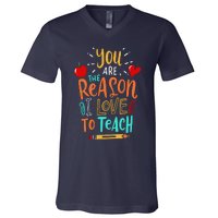 Love To Teach Positive Affirmation Kind Motivational Teacher V-Neck T-Shirt