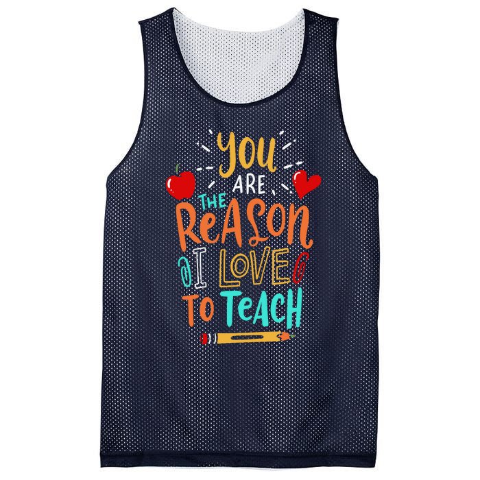 Love To Teach Positive Affirmation Kind Motivational Teacher Mesh Reversible Basketball Jersey Tank