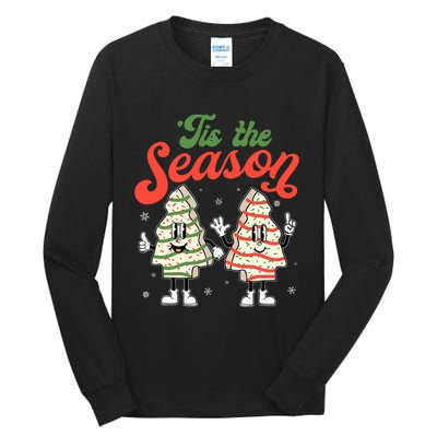 Little Tis' The Season Christmas Tree Cakes Debbie Becky Jen Tall Long Sleeve T-Shirt